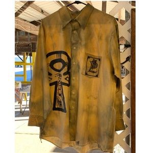 Handmade, pressed, tye-dyed button up. Original.